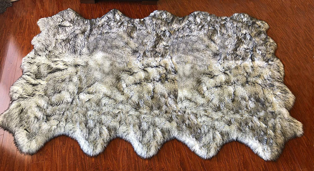 Extra Fluffy & Shaggy 10/12 Pelt Sheep Fur Area Rug