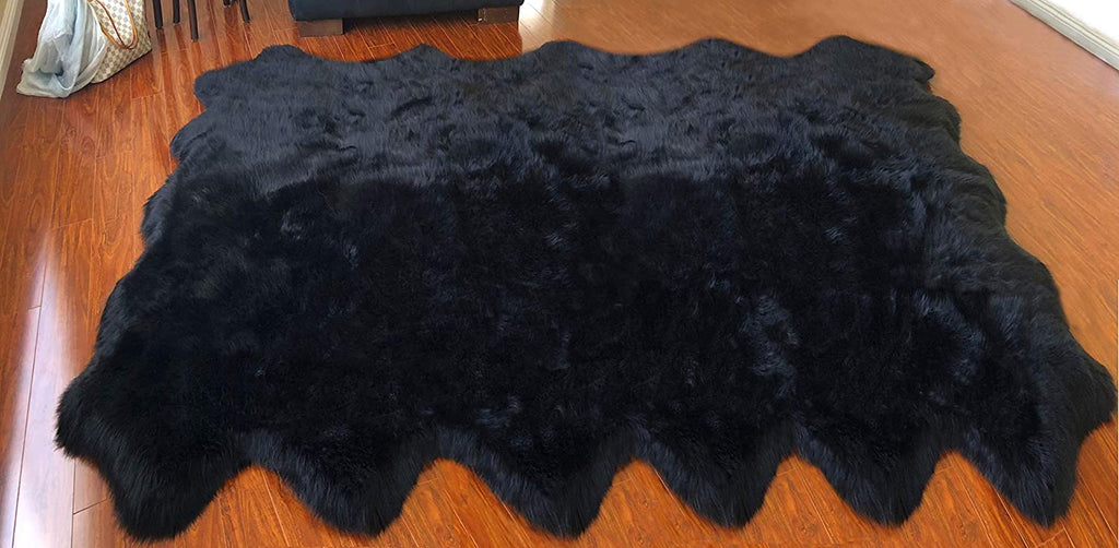 Extra Fluffy & Shaggy 10/12 Pelt Sheep Fur Area Rug