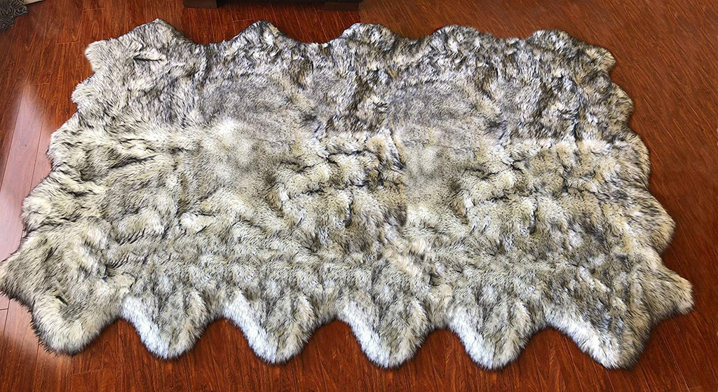 Extra Fluffy & Shaggy 10/12 Pelt Sheep Fur Area Rug