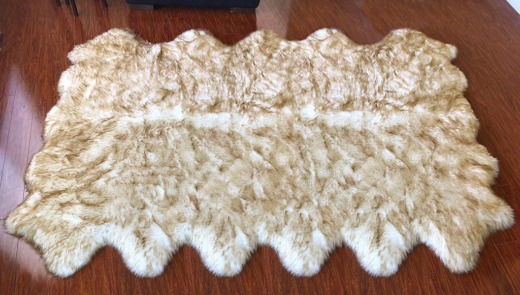 Extra Fluffy & Shaggy 10/12 Pelt Sheep Fur Area Rug