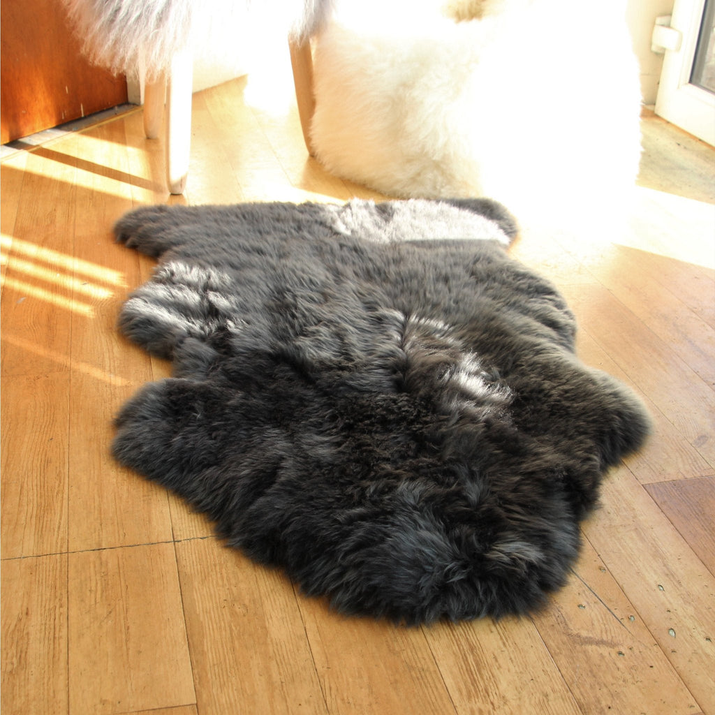 Extra Fluffy Sheep Fur Area Rug | Hypoallergenic Polypropylene | Single Pelt