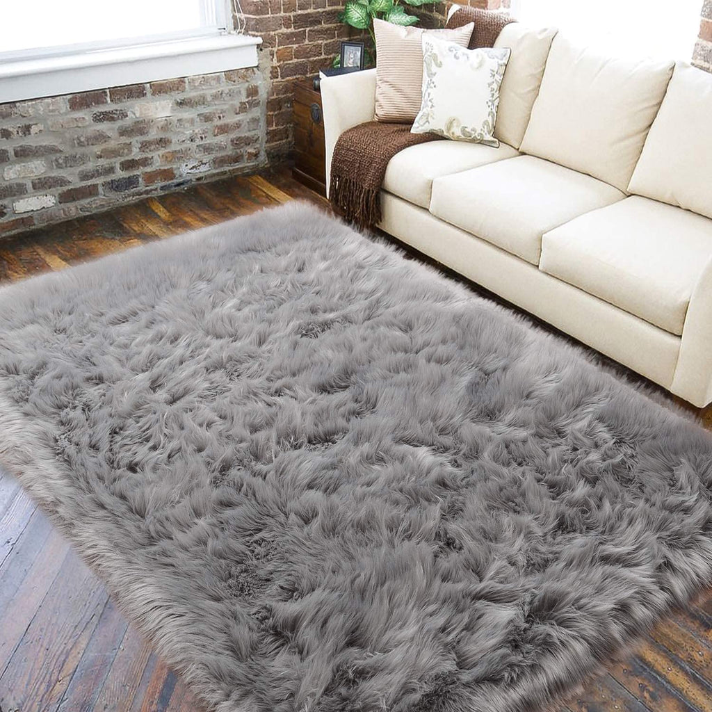 Sheep Fur Area Rug | Extra Fluffy & Shaggy | Rectangular