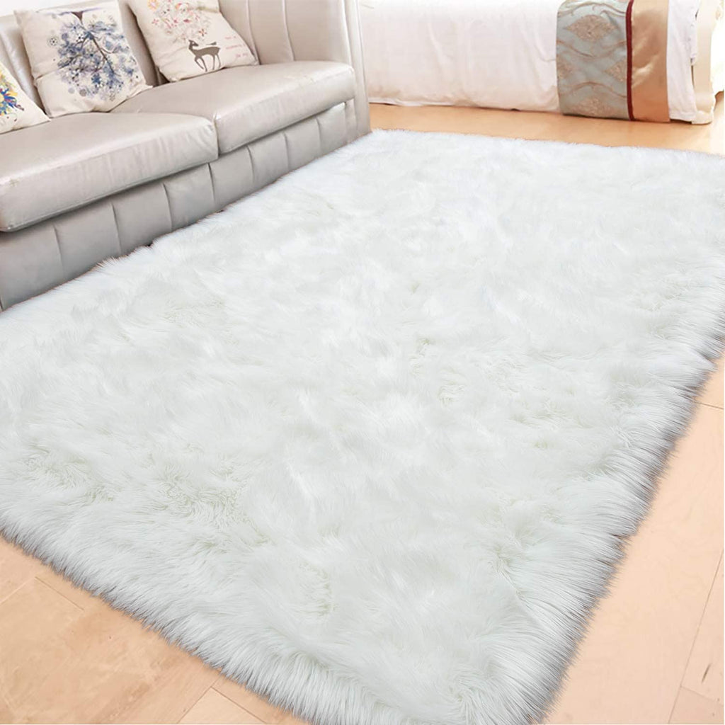 Sheep Fur Area Rug | Extra Fluffy & Shaggy | Rectangular