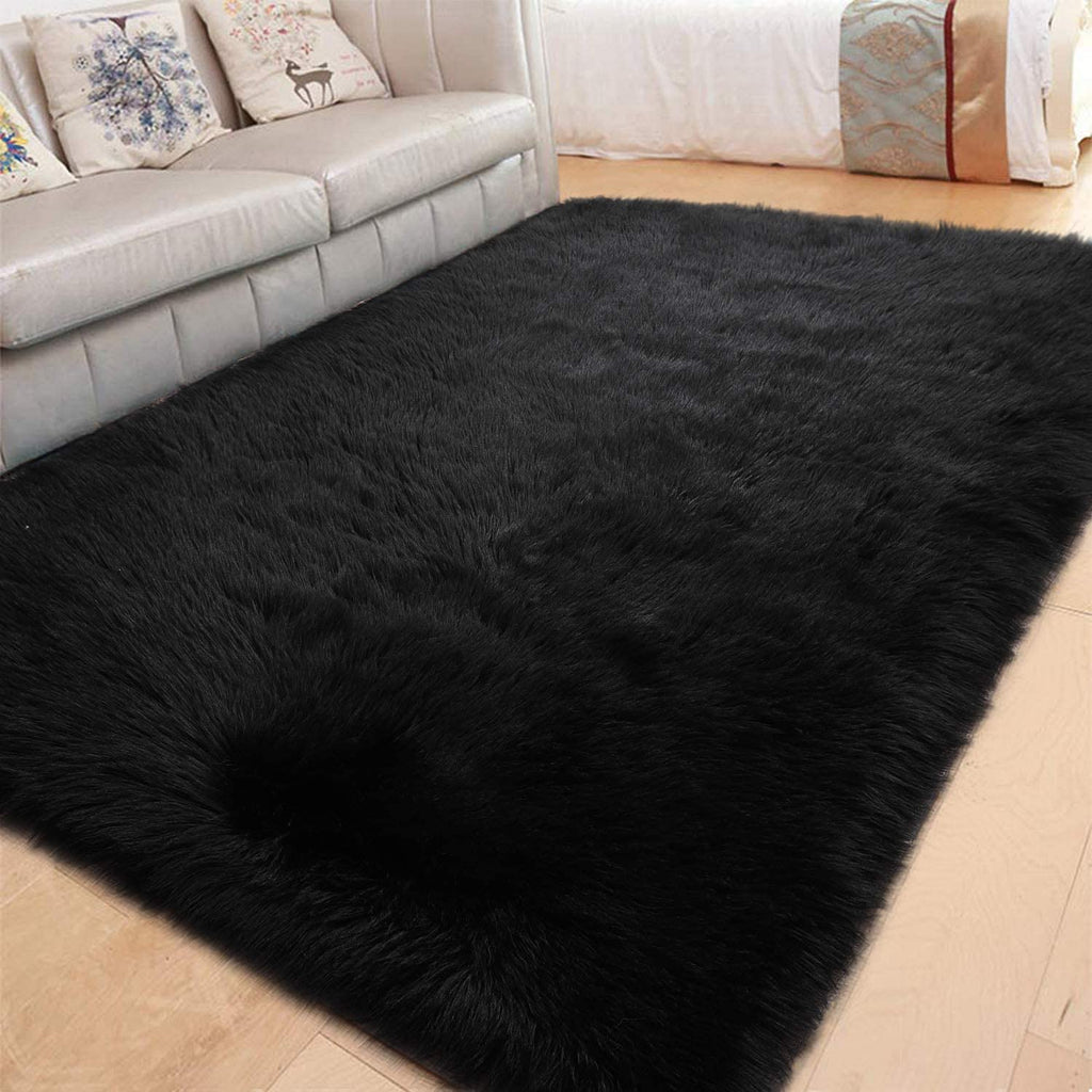 Sheep Fur Area Rug | Extra Fluffy & Shaggy | Rectangular