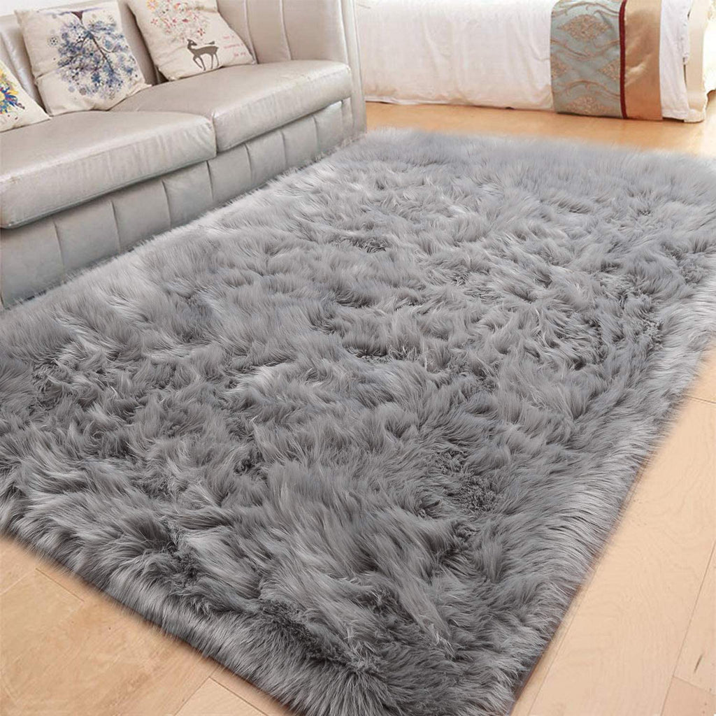 Sheep Fur Area Rug | Extra Fluffy & Shaggy | Rectangular