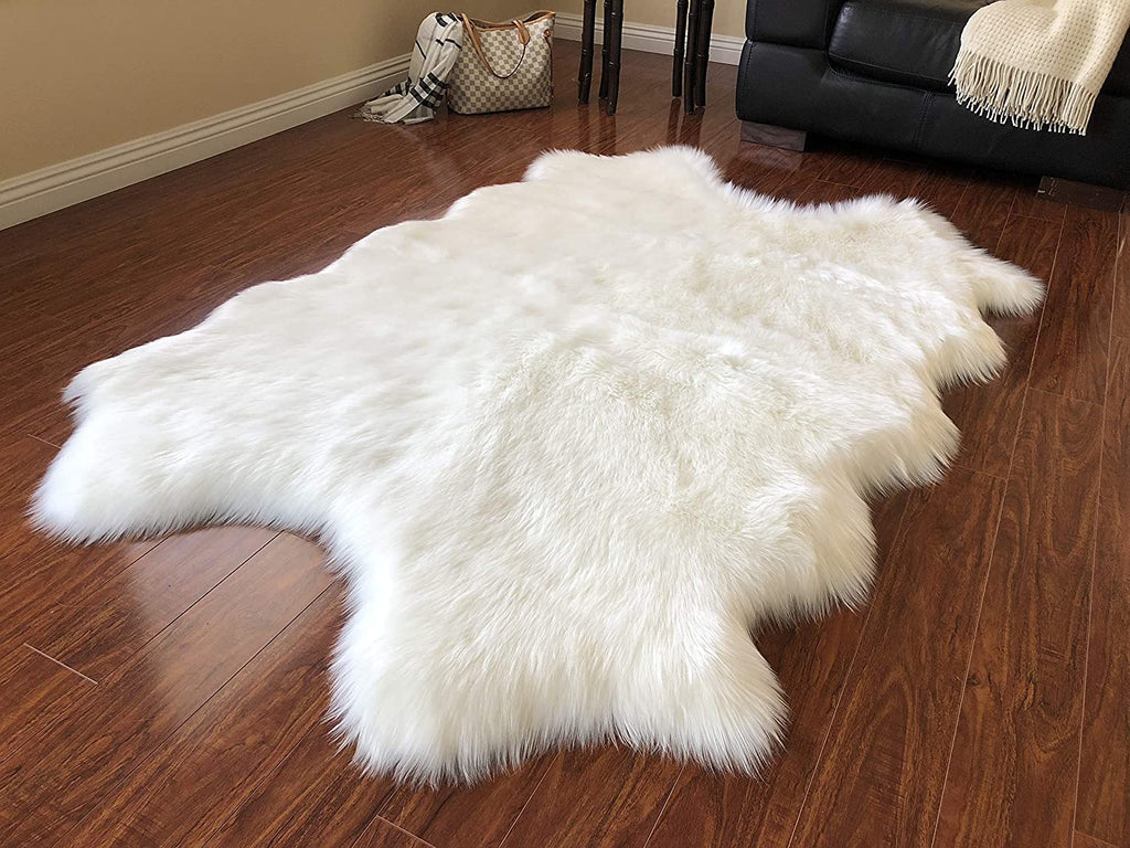 Sheep Fur Area Rug | Extra Fluffy | Quad Size