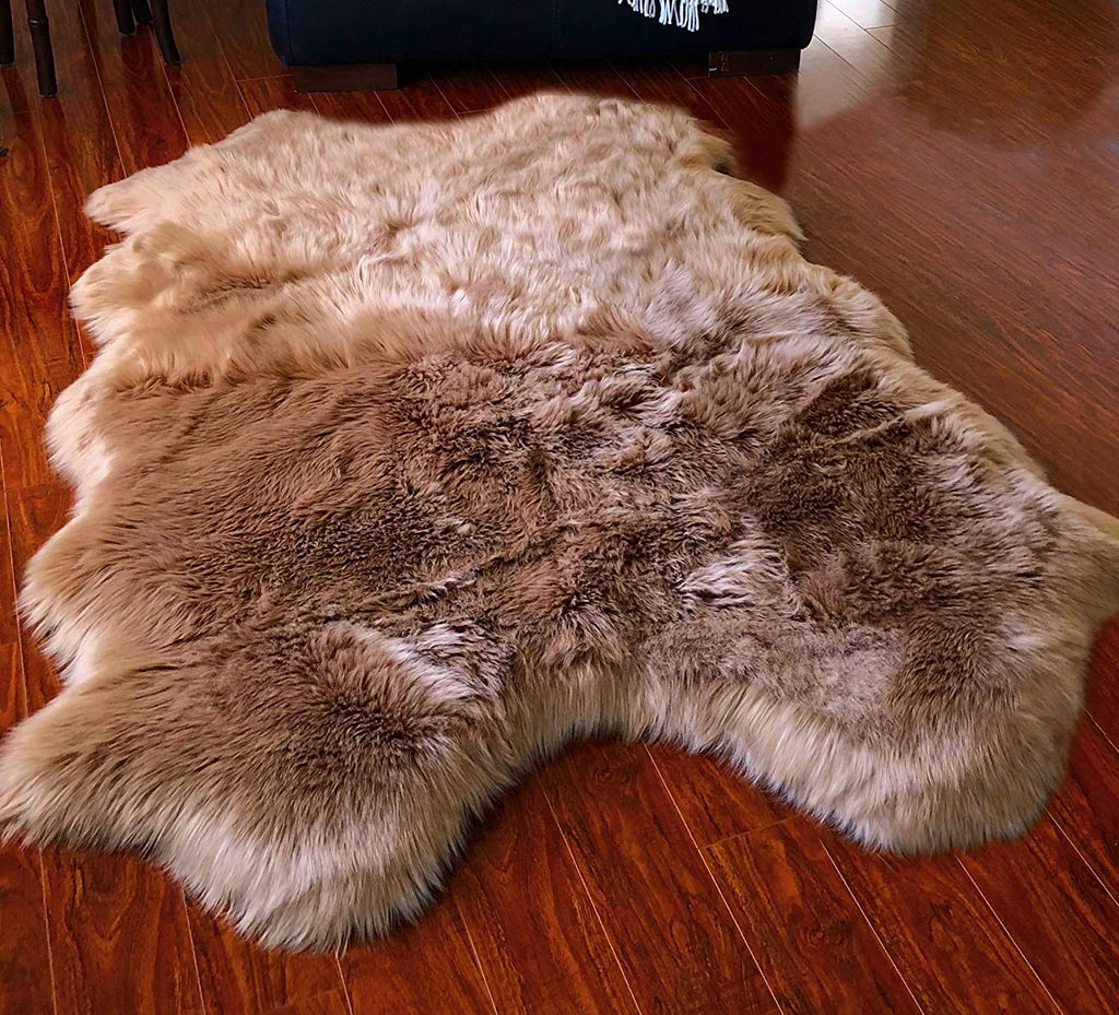 Sheep Fur Area Rug | Extra Fluffy | Quad Size