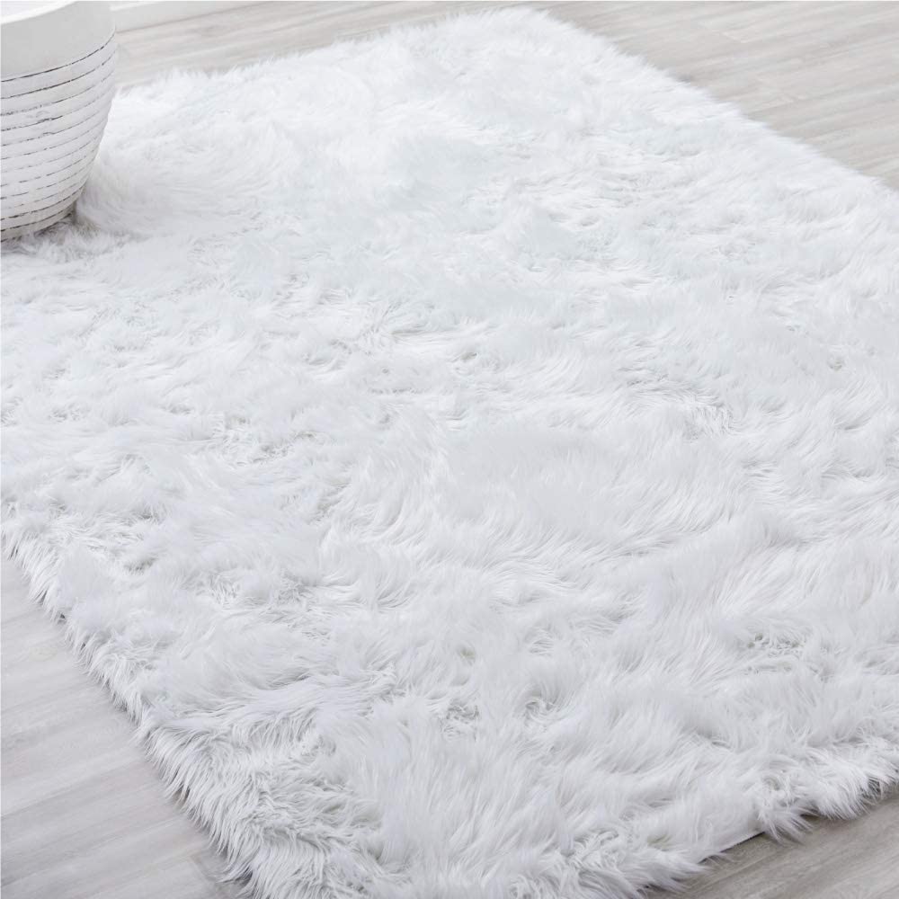 Sheep Fur Area Rug | Extra Fluffy & Shaggy | Rectangular