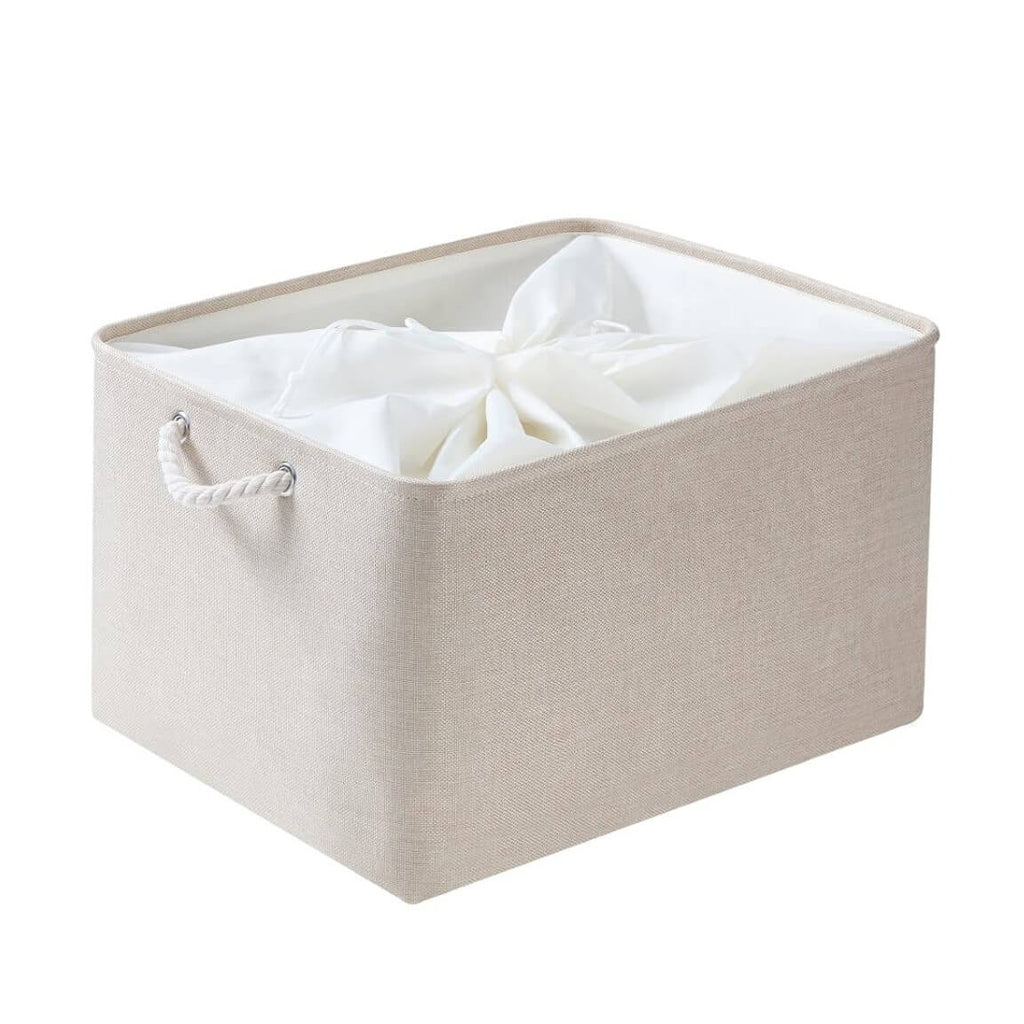 Ivory Fabric Storage Box | Durable Canvas | Multiple Sizes Available