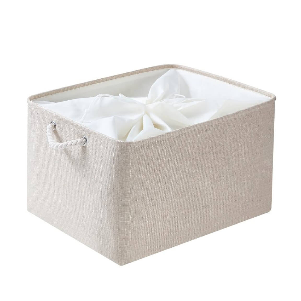 Ivory Fabric Storage Box | Durable Canvas | Multiple Sizes Available